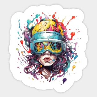 Psychedelic Liquid Brain Sticker